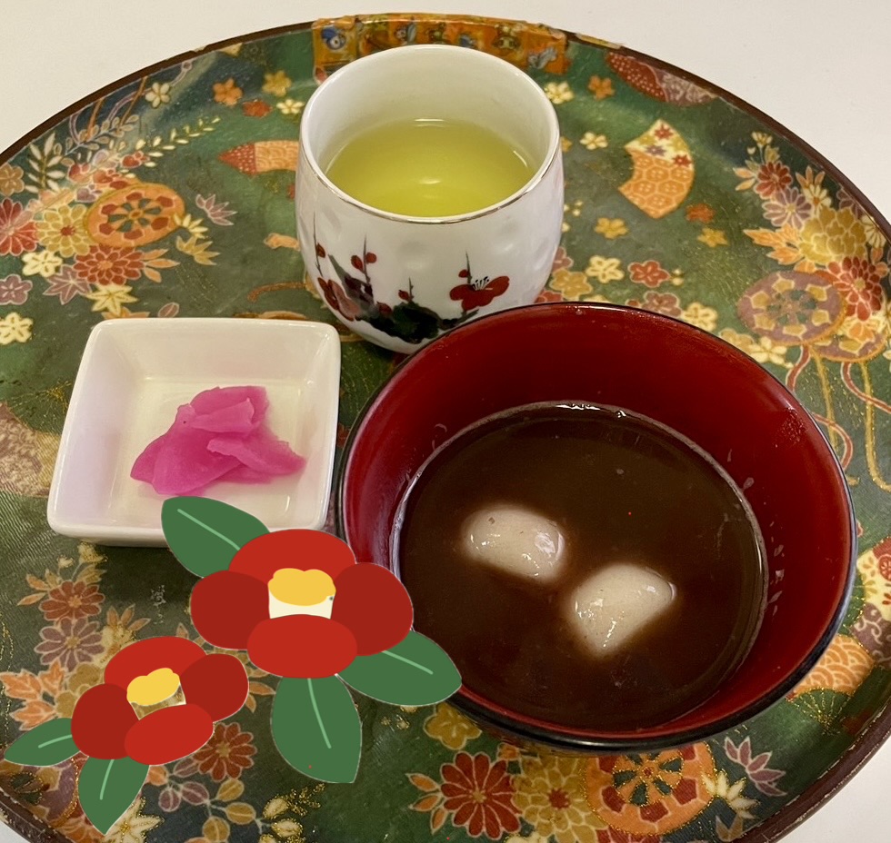 ぜんざいを囲む